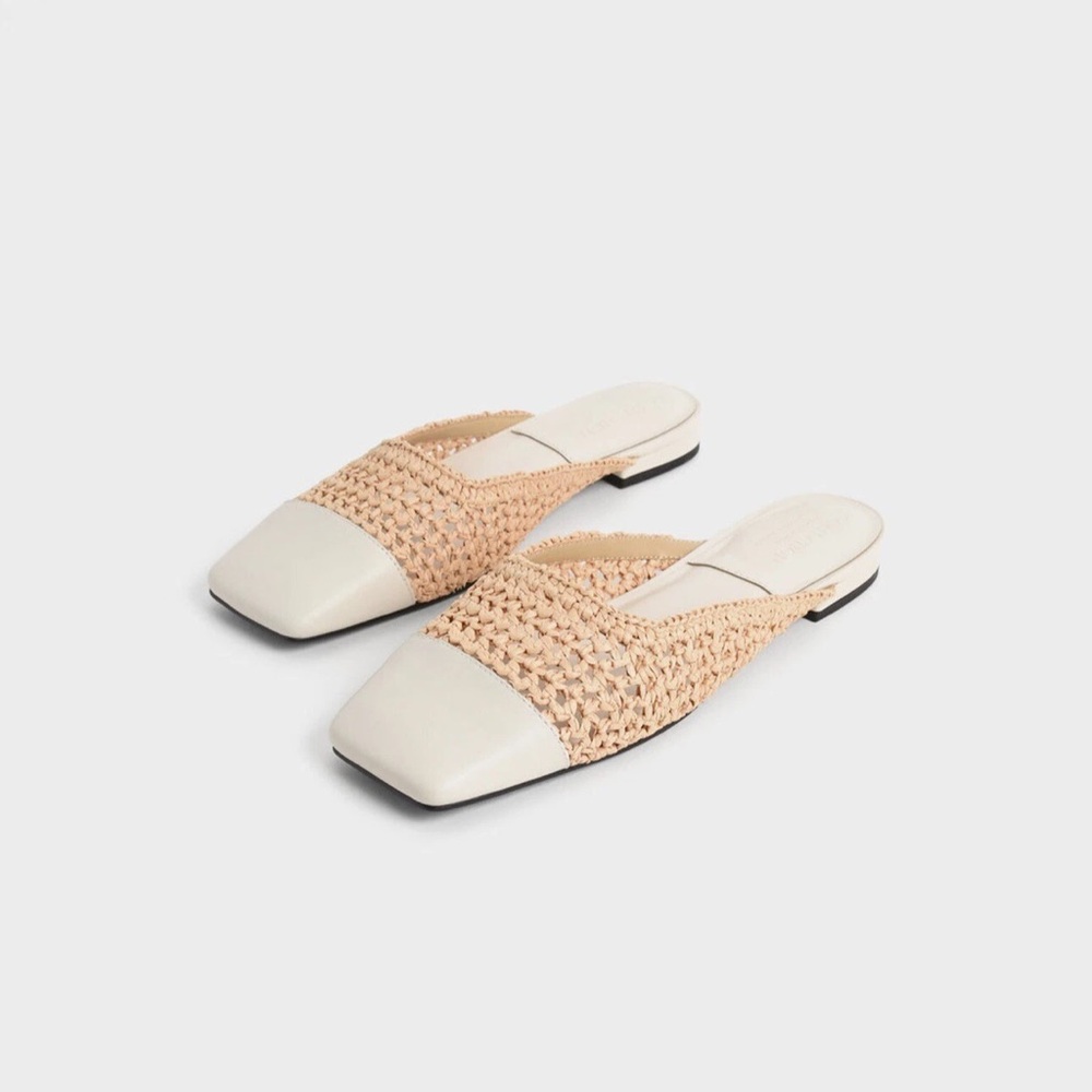 Firth Leather & Raffia Mules, size 36 (US 6.5) MSRP